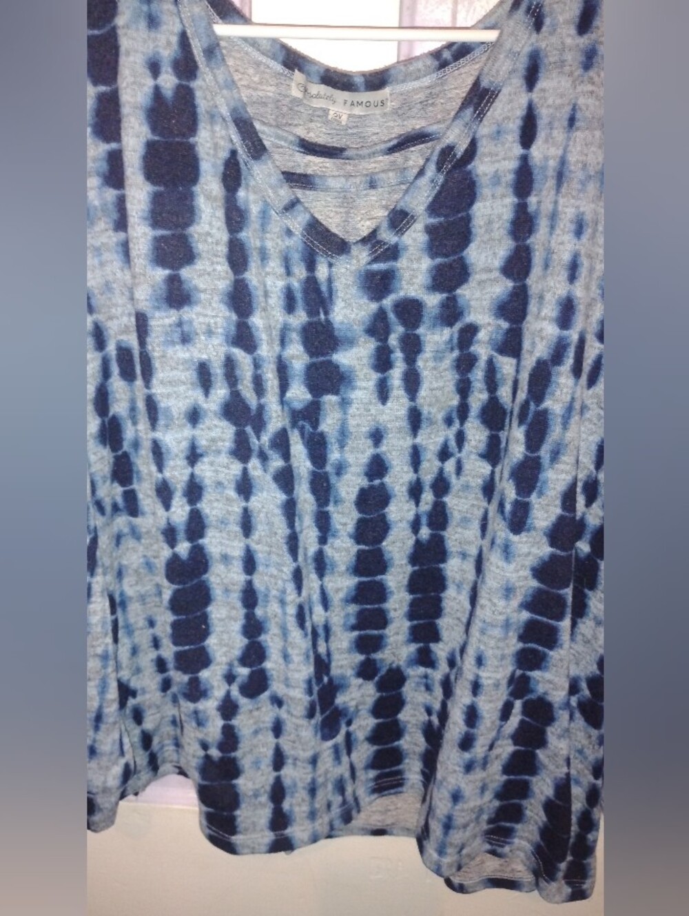 Lucky Brand Blue Tie-Dye V-Neck Tank